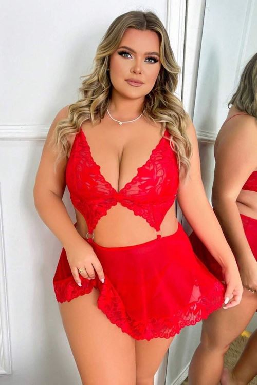 SİA Kırmızı  Valentine's Tasarım Gecelik 18511