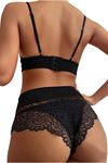 SİA Siyah Seksi Çok Şık Yüksek Bel Şortlu Takım 18502