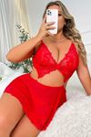 SİA Kırmızı  Valentine's Tasarım Gecelik 18511