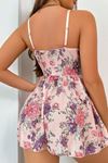 SİA Pembe Çiçek Desenli Askılı Gecelik 15708