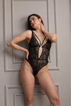 Siyah Seksi Halka Detaylı Babydoll