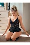 Kadın Seksi Siyah Babydoll Fantezi Gecelik